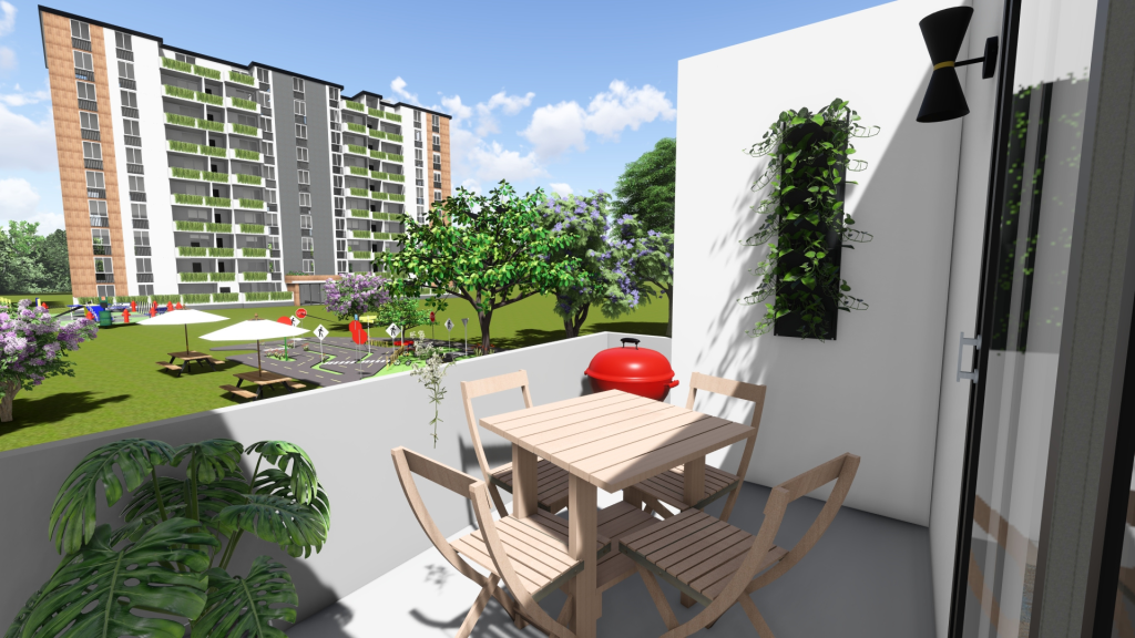 Apartamento D balcón