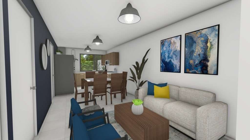 Apartamento L sala comedor y cocina