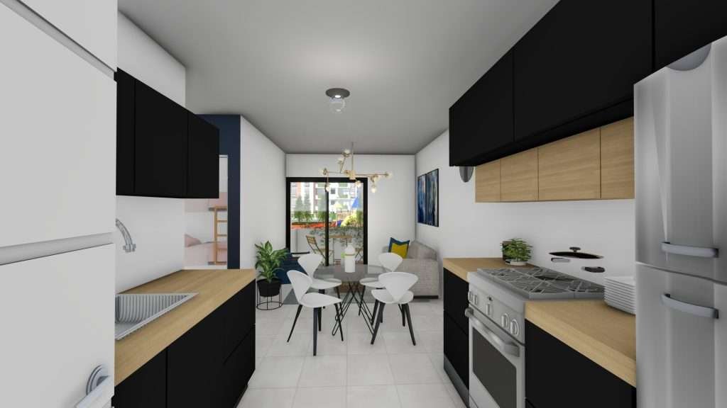 Apartamento E sala, comedor y cocina